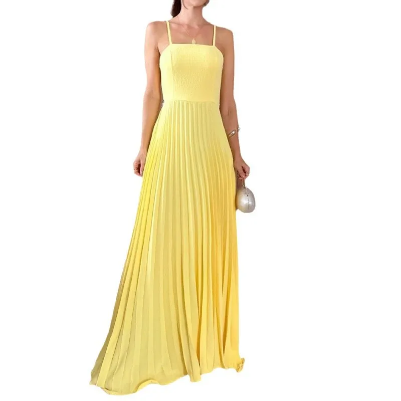 ฤดูร้อนเซ็กซี่สูงเอวสีทึบHalter MaxiชุดPlusขนาดBacklessจีบElegantแขนกุดผู้หญิงStreetwear 2025