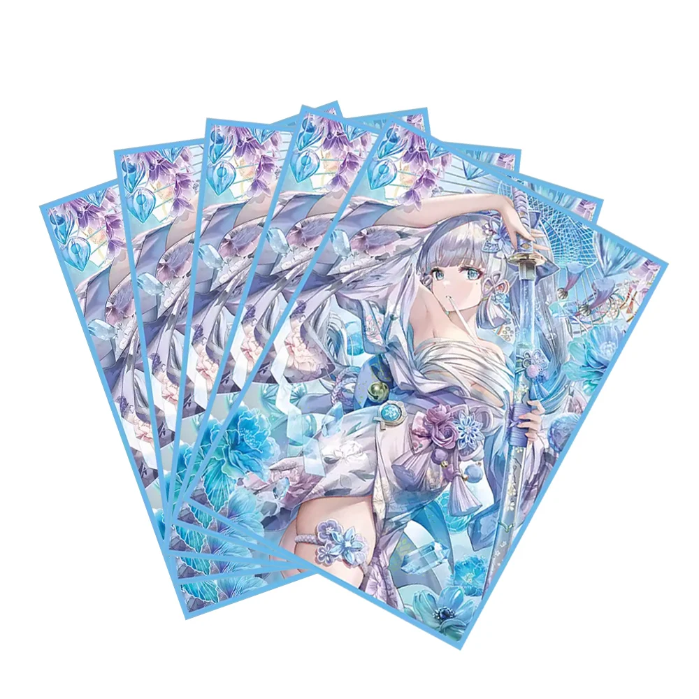67×92mm 50PCS Holographic Flash Anime Card Sleeves for MTG/PKM/TCG Top Loading Cartoon Deck Shield Card Cover