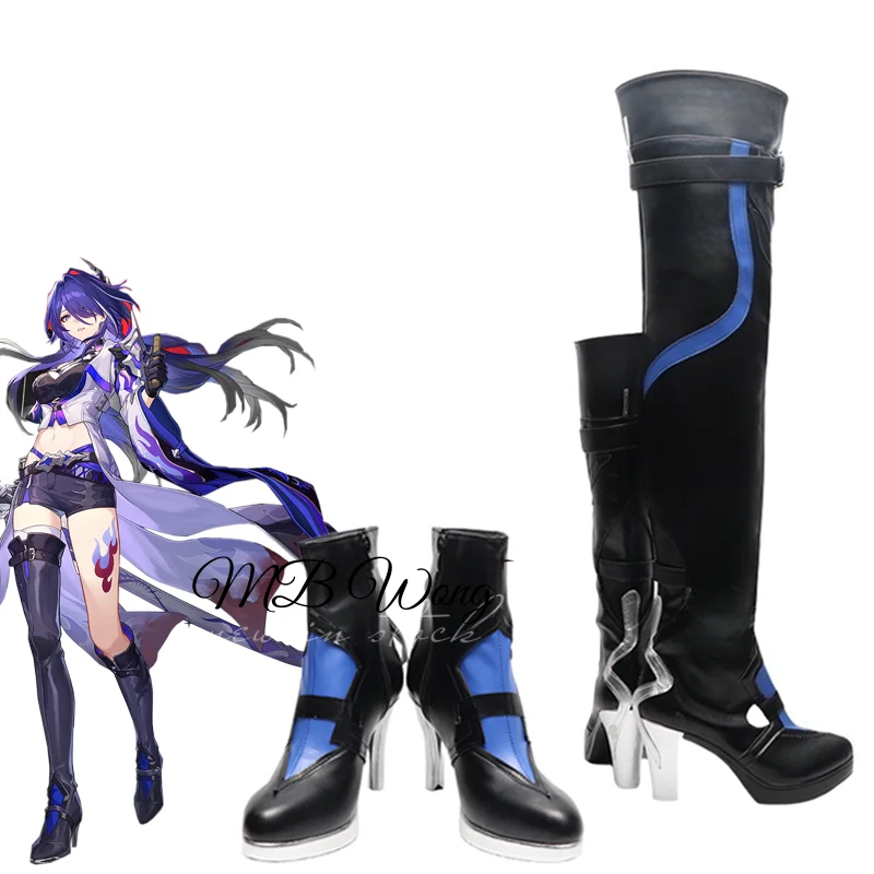 

Game Honkai Star Rail Acheron Cosplay Shoes Long Boot Martin Boots Anime Role Play Halloween Carnival Costume Outfit Party Prop