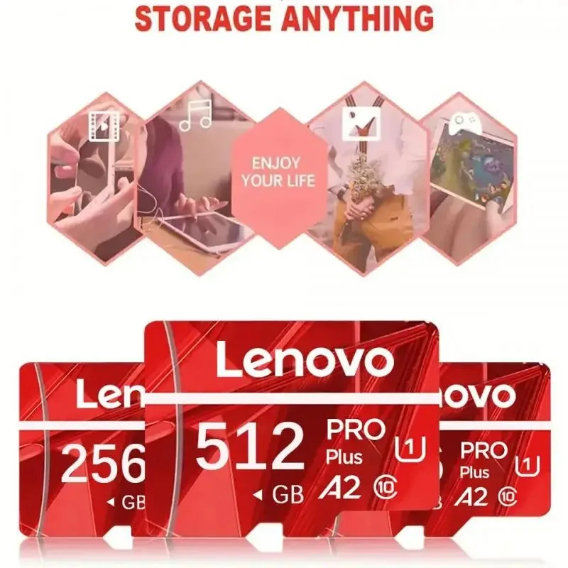 Lenovo-Carte mémoire haute vitesse d'origine, 2 To, 512 Go, 256 Go, 128 Go, Classe 10, TF, Carte SD, 1 To, Carte mémoire pour téléphone, ordinateur, appareil photo