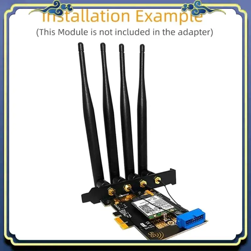 

Портативная карта-адаптер M.2 B Key USB3.0 и Pcie 5G с двойной шиной 5G-WWAN, карта-адаптер для настольного компьютера с 4 антеннами, слотами для SIM-карты, легко установить