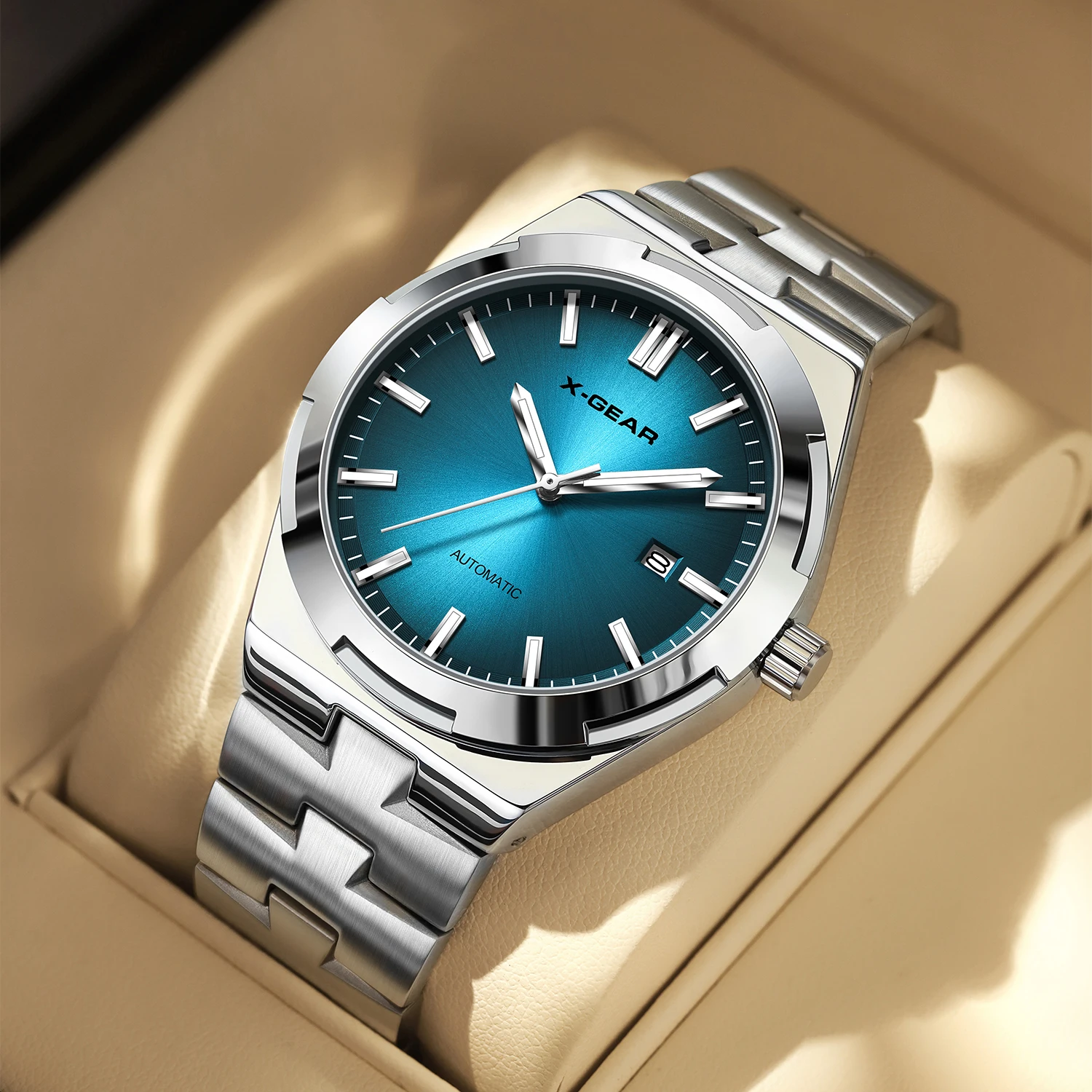 

Luxury Mechanical Men's Wristwatch Waterproof Sport Stainless Steel Luminous Date And Week Display Watch