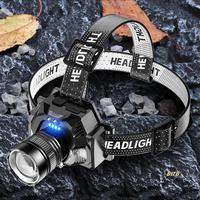LED Headlamp Multi Modes With Motion Sensor Waterproof Headlight USB Rechargeable Zoomable Headlamp Work Light
