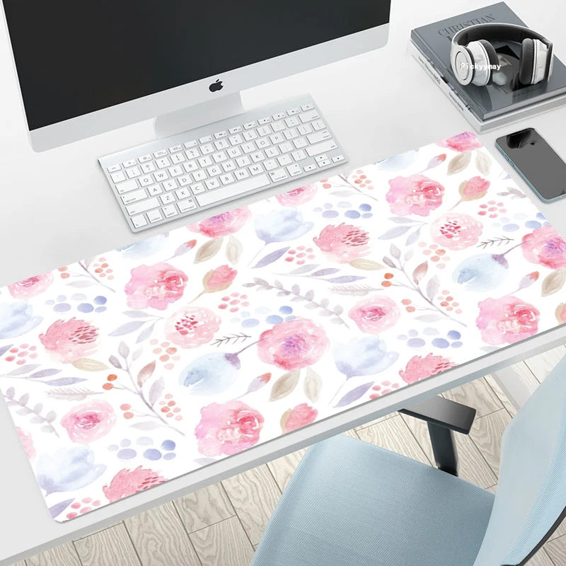 

Illustration Flower PC Computer Keyboard Laptop Mice Mouse Mat Mousepad Gaming Desk Pad Desk Mats Cute Mouse Pad Office Non-slip