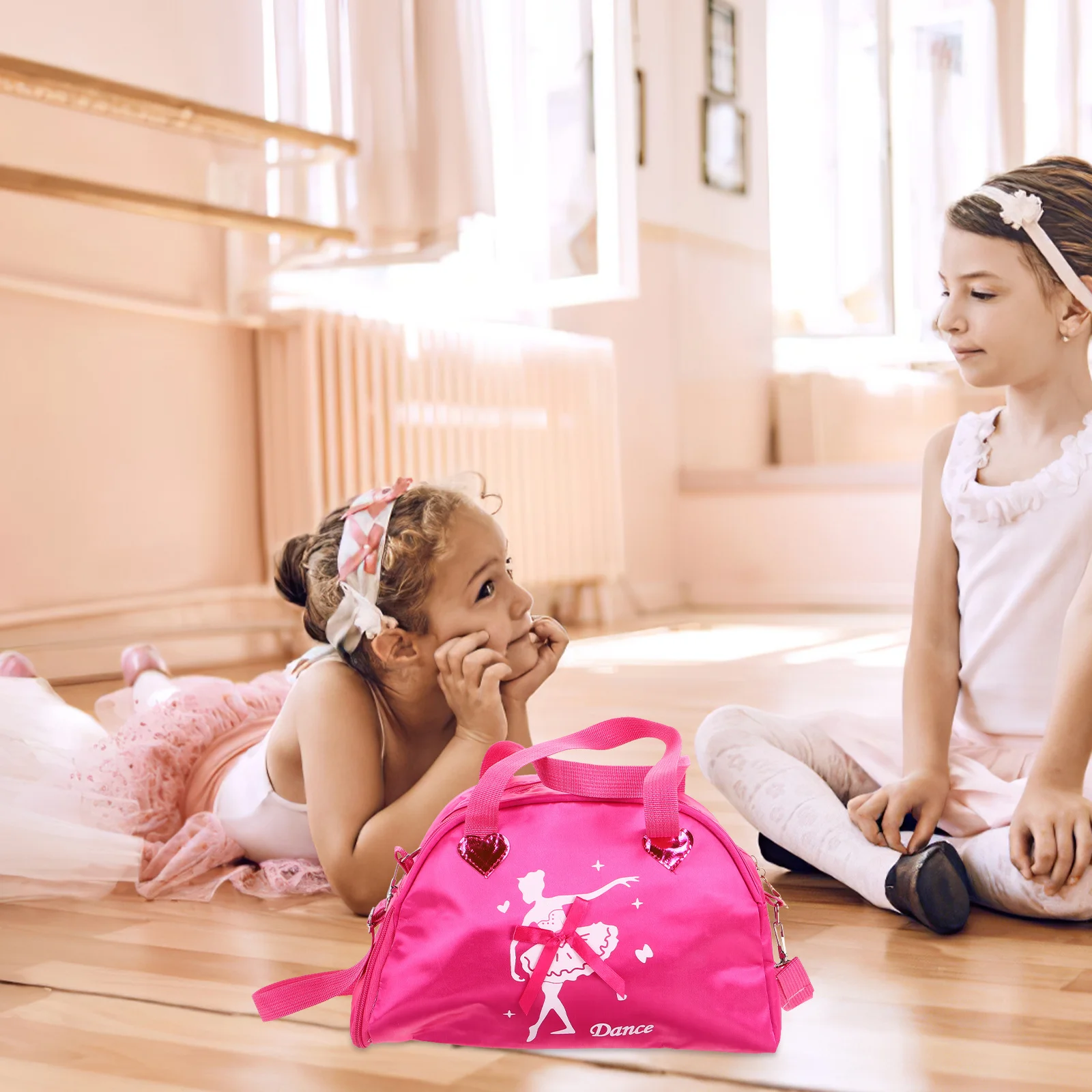 

Toddler Dance Bag Ballet Shoulder Bag Small Spacious Durable Lightweight for Ballet Dress Slippers Teen Luggage for Girls