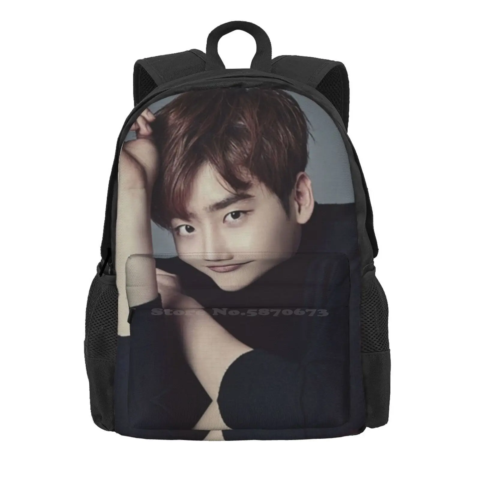 Lee Jong Suk Portrait Fashion Travel Laptop School Backpack Bag Korean Lee Jung Suk Handsome Cute Cool Kim Woo Bin Park Shin