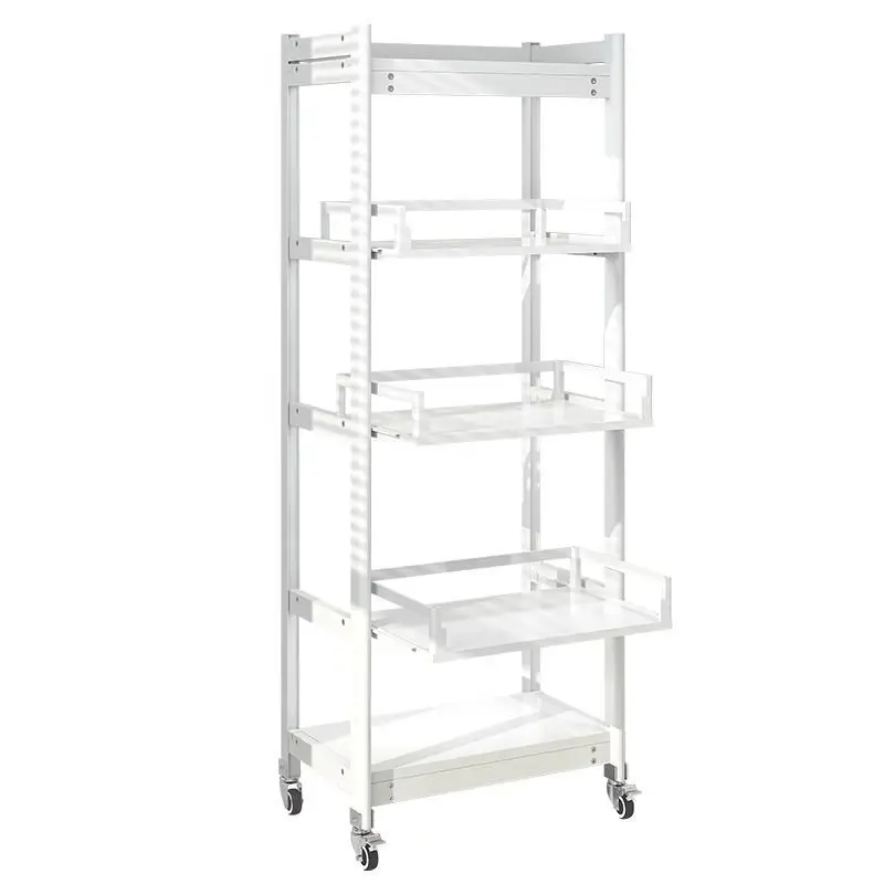 Kitchen rack multi-layer floor-to-ceiling pull-out type, multi-functional microwave oven