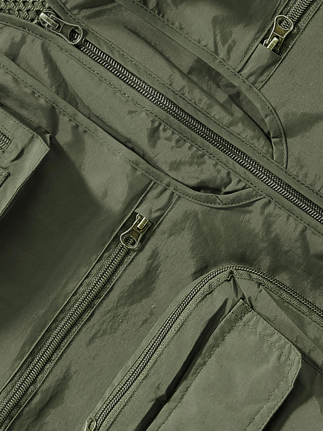 Tanktops für Männer, Unterhemden, Kleidung für Herren zum Angeln, 2er-Pack, Sommermode für Männer, Weste mit Reißverschluss und V-Ausschnitt, Herren- und Damenweste mit mehreren Taschen, Y2k – Detail 7