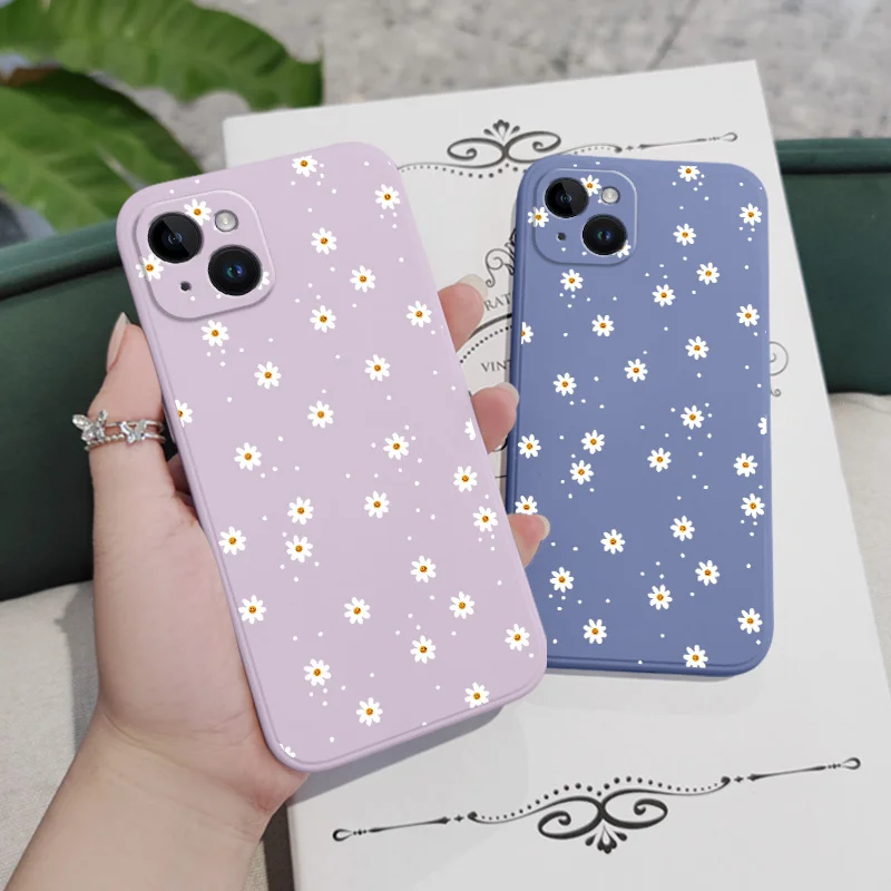 Floral Daisies Phone Case For iPhone 17 17 Air 16 15 14 13 12 11 X XR XS Plus Pro Max Mini Silicone Cover