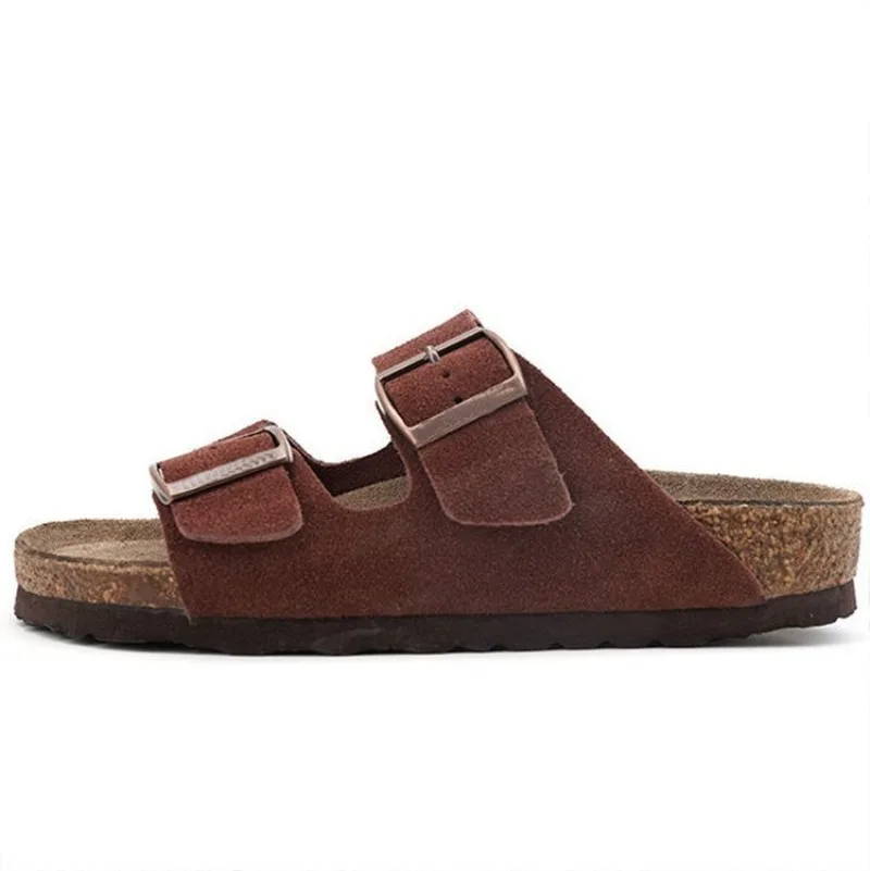 Flat Slippers Women Men Couple Outdoor Bottom Non-slip Cork Platform Slippers Beach Comfortable Flip Flops Sandals 36-43