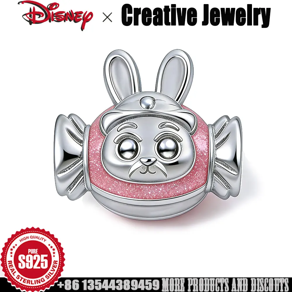 ديزني 925 الفضة سحر Zootopia جودي نيك الحلوى حبة ل ثعبان سلسلة سوار الطفل اللعب لطيف سحر الفتيات غرامة مجوهرات Gif