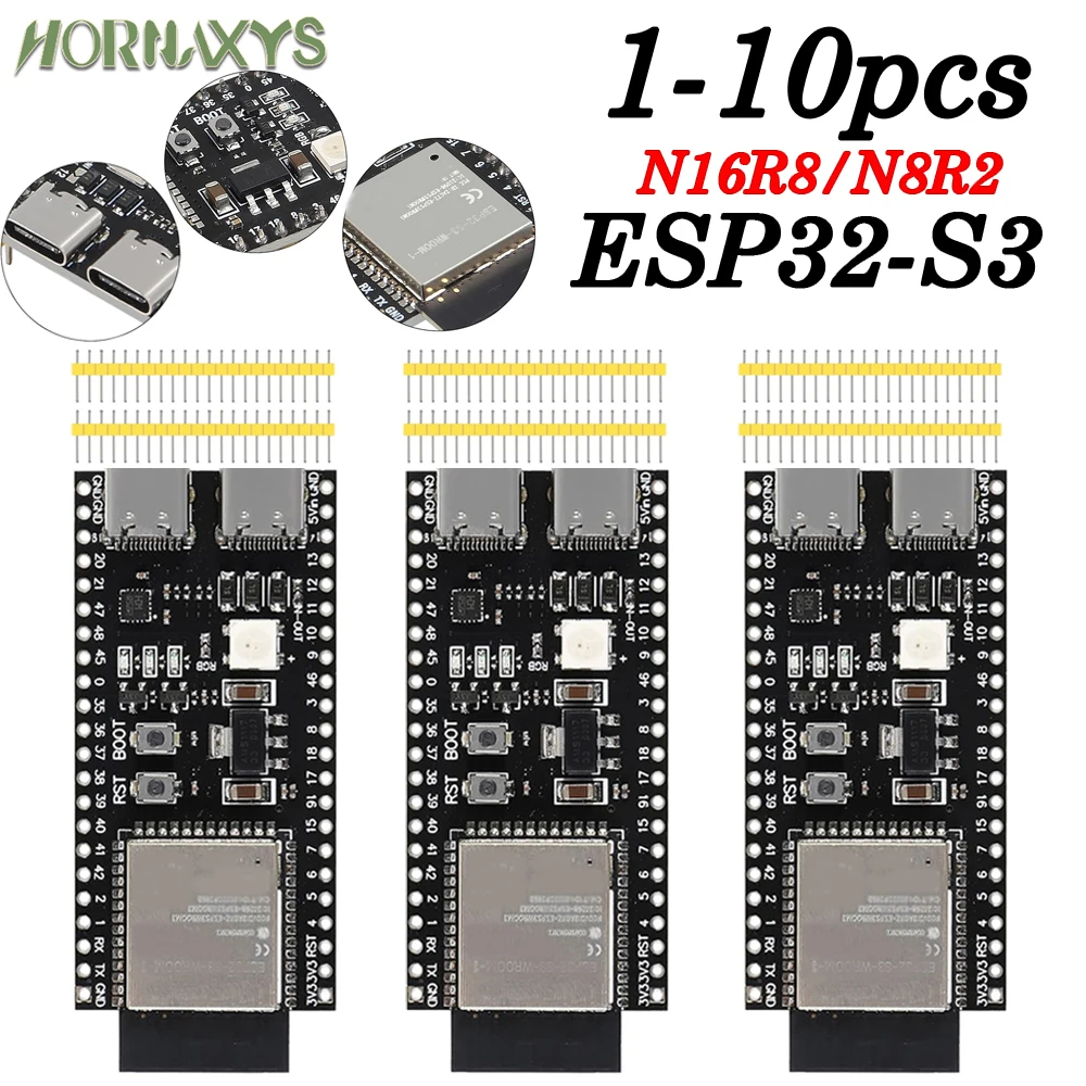 Płytka rozwojowa ESP32-S3 moduł Wifi 2.4G dla Arduino ESP IDF ESP32-S3-WROOM-1 N8R2 N16R8 44Pin typ-C 8M PSRAM ESP32 S3