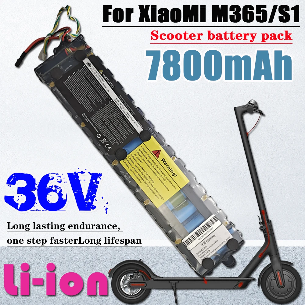 

For Xiaomi M365 Electric Scooter 7800mAh 10S3P 36V Battery Pack 18650 NE1003-H Cell Communication Interface Discharge Tail Light