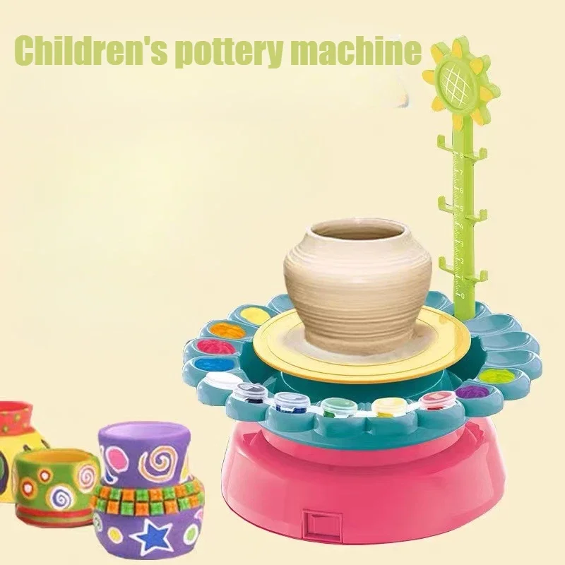 Soft Clay Pottery Machine Children's Handmade Pottery Drawing Machine Electric Clay Turntable Electric Puzzle Clay Handmade Toys