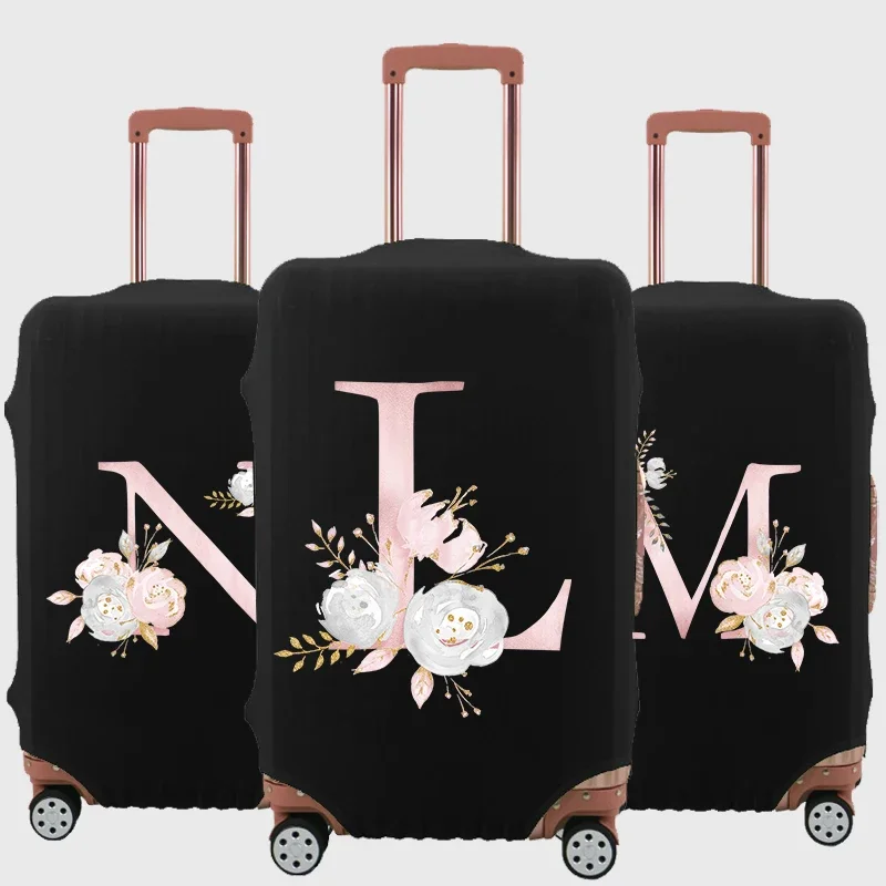 

Pink Gold Letter Luggage Case Suitcase Protective Cover Travel Accessories Elastic Luggage Dust Cover Apply To 18-32 Suitcase