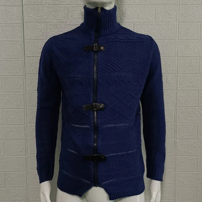 Vintage Roman Style Pullover with Knit Buttoned Long Sleeve Cardigan Jacket