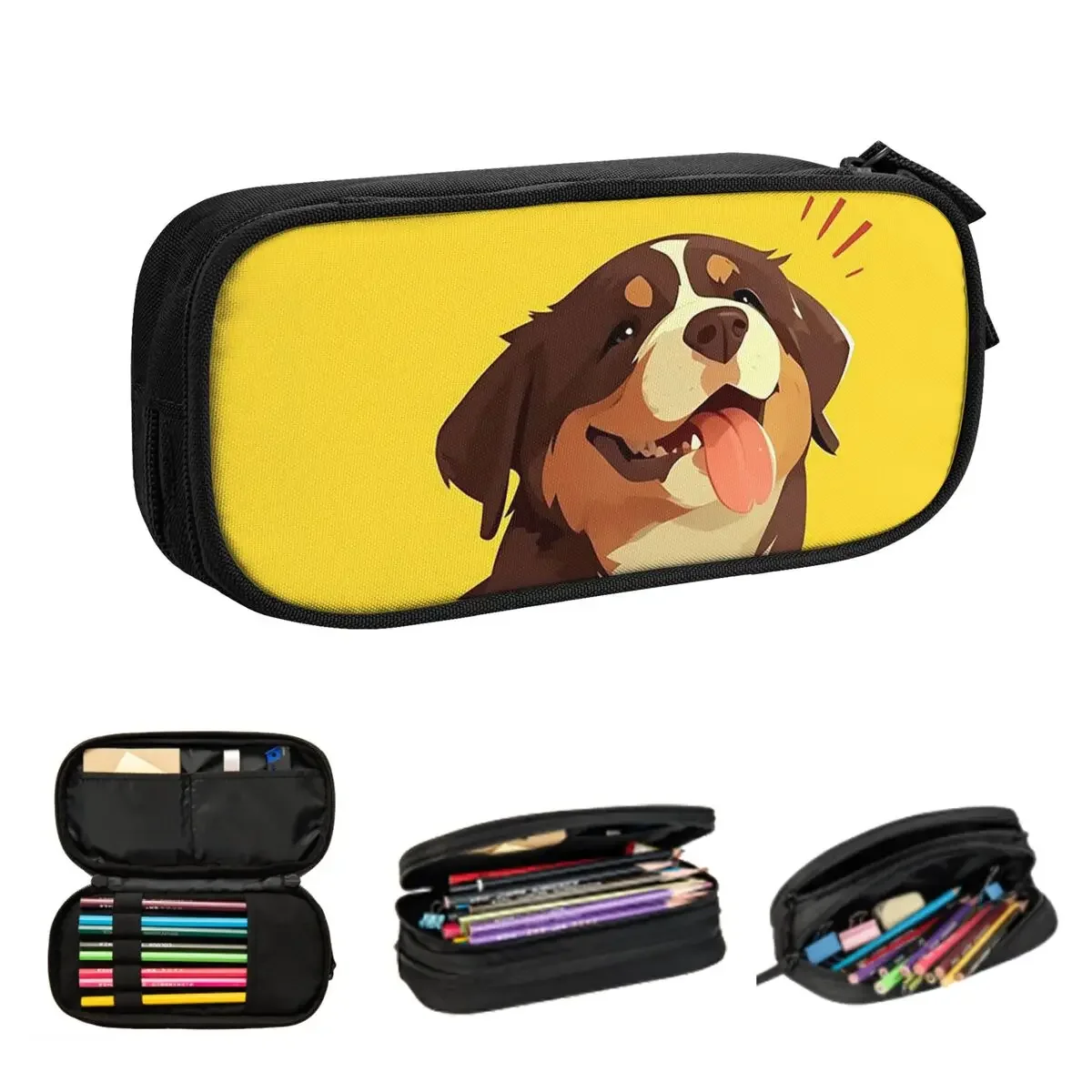 

Bernese Mountain Dog Animal Pencil Cases Big Capacity Pen Bags Pen Box Pencil Pouch For Boys Girls Students Stationery Office