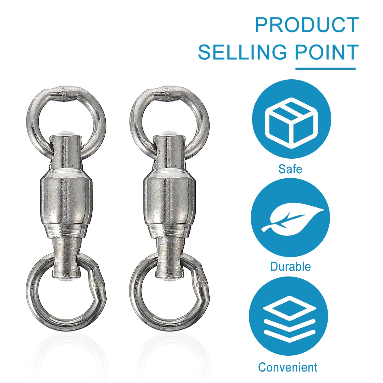 20 Pcs Solid Eight Figure Ring Connector Welded Rings Swivels Stainless Steel Ball Bearings Fishing Rolling