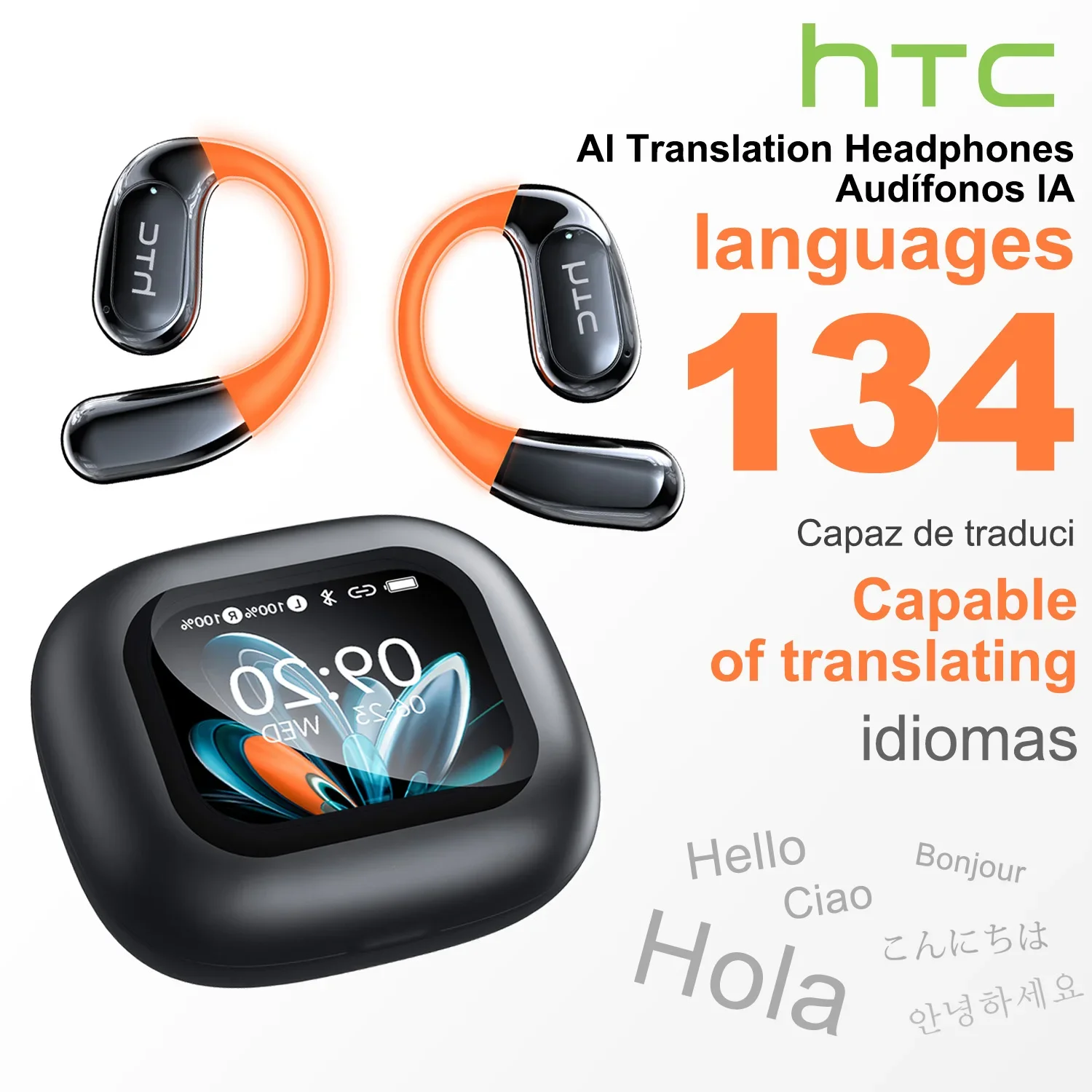 HTC NE27 Wireless Headphones AI Translator Earbuds OWS Sports