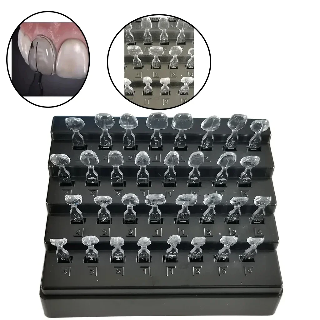 32pcs/Set Dental Composite Resin Veneer Mould Kit Light Cure Autoclave Anterior Front Teeth Mold Teeth Whitening Dentistry Tools