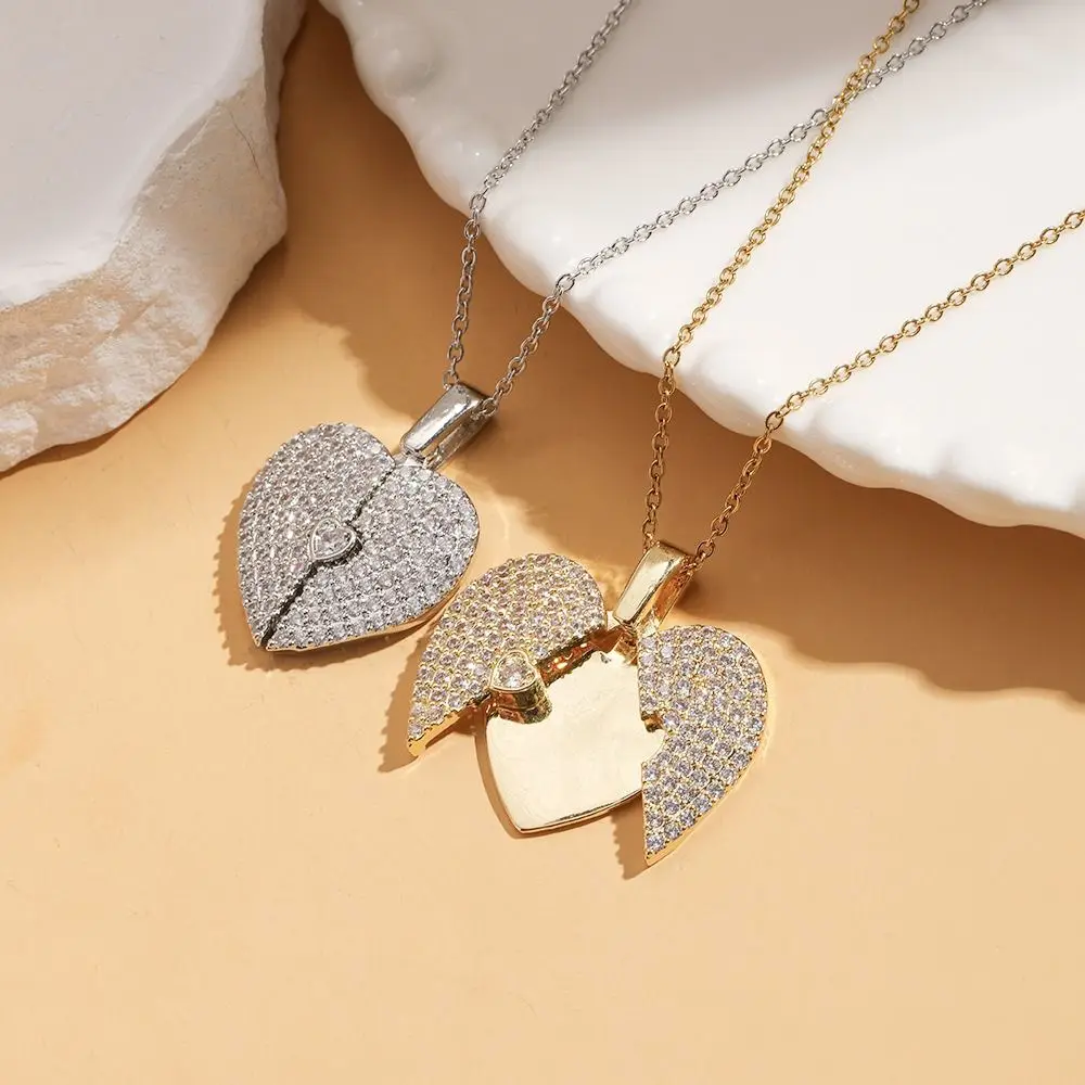 Titanium Steel Heart-shaped Necklace Heart Adjustable Opening Heart Pendant INS Opening and Closing Couple Love Locket