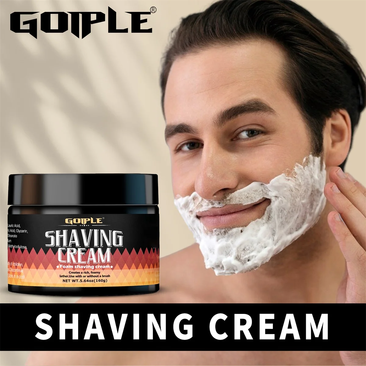 GOIPLE Shaving Cream for Men,Rich Foam Moisturizing Shave Cream,Reduce Razor Burn,Smooth Shaving For Beard Grooming Daily Shave