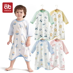 AIBEDILA 2024 Baby Schlafen Pyjamas Sommer Hülse Mit Drei Vierteln Roben Neugeborenen Pyjamas Nette Baumwolle Kinder Integrierte Pyjamas