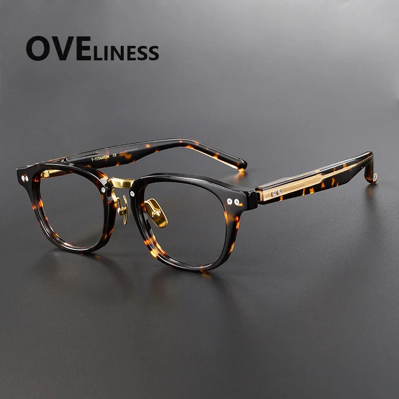 

Оправа для очков из ацетата и титана, мужская и женская, новый брендовый дизайн, ретро-круглая оправа, винтажные японские очки.