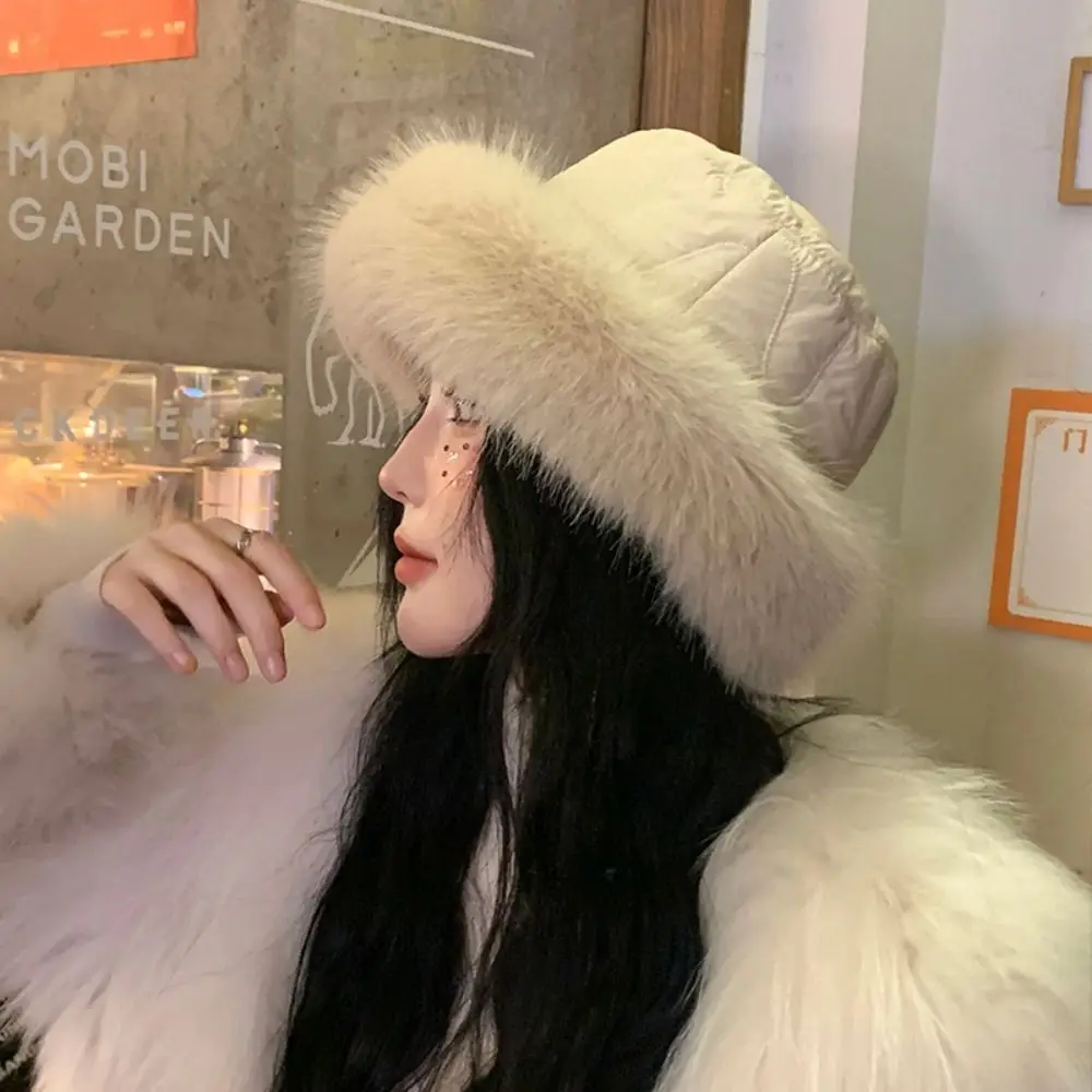 Hot Salenatural Rabbit Hair Hat Women Cap Thick Fur Cap Winter Warm Hat Female Fashion For Women Hat With Earmuffs Hat