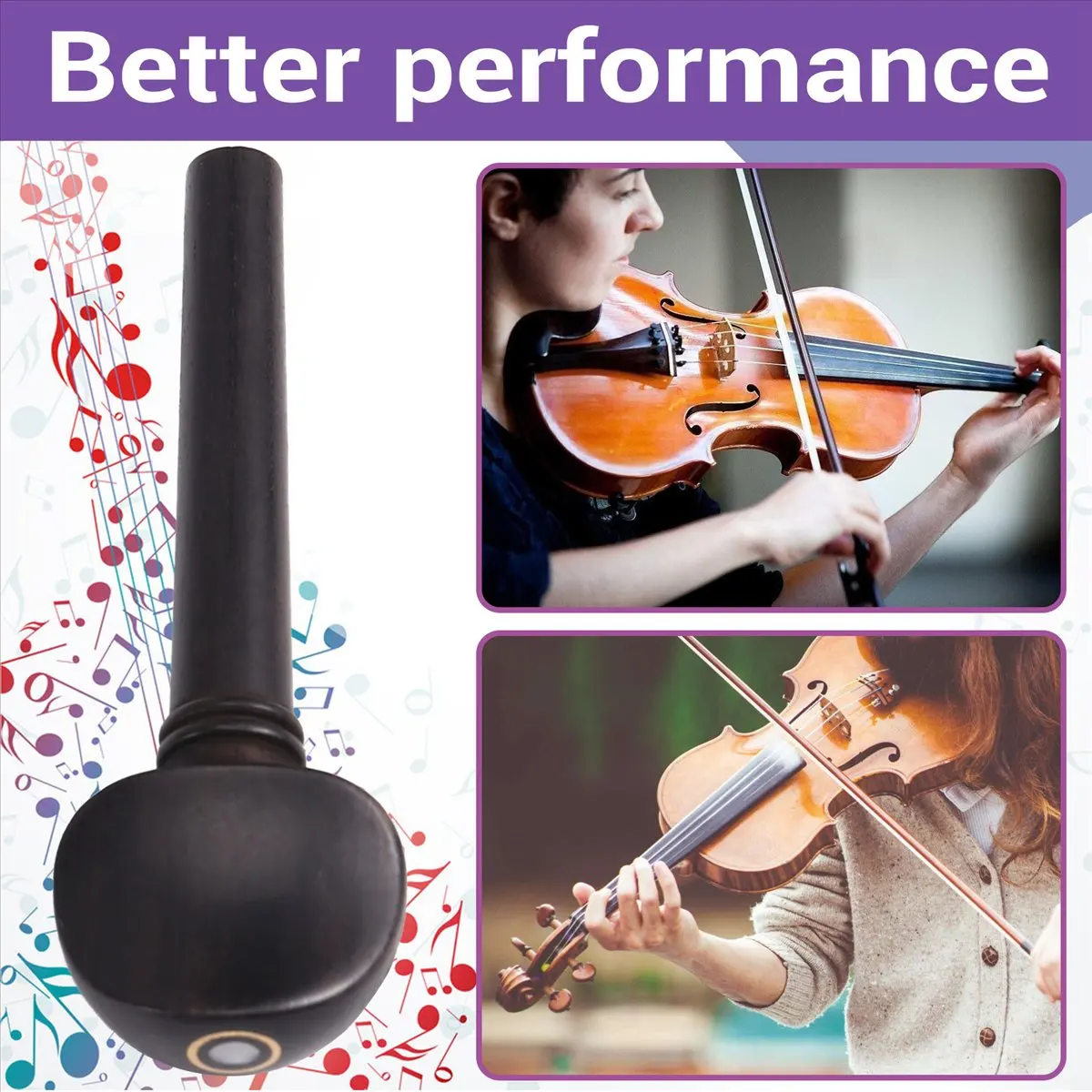 T34C 4PCS Professional Violin Finetune Pegs Tune String Tuning Pegs Tuner 3/4 Tune the Piano Shafts