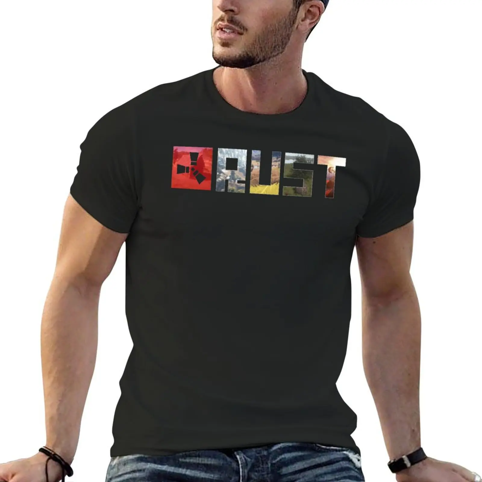 Rust Game Logo T-Shirt anime for a boy mens clothes