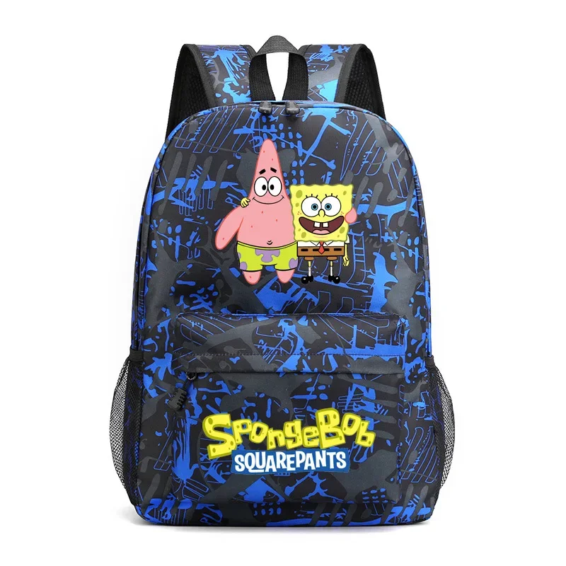 Plecak SpongeBob plecaki z motywem Graffiti dla kobiet koreański tornister Kawaii Baga dla dziewczynek i chłopców urocze etui na zamek tornistry