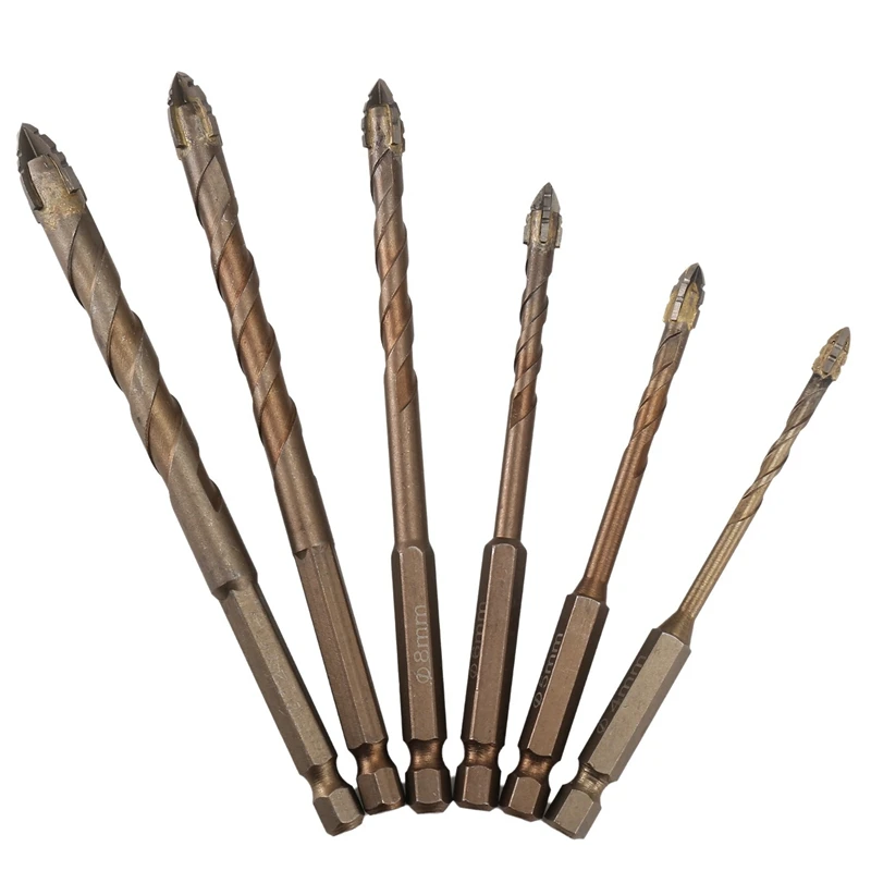A23T 2X Four-Flute Sawtooth Eccentric Drill Bit, Titanium Coated Serrated Drill Bit for Metal Wood Plastic, 3mm-12mm