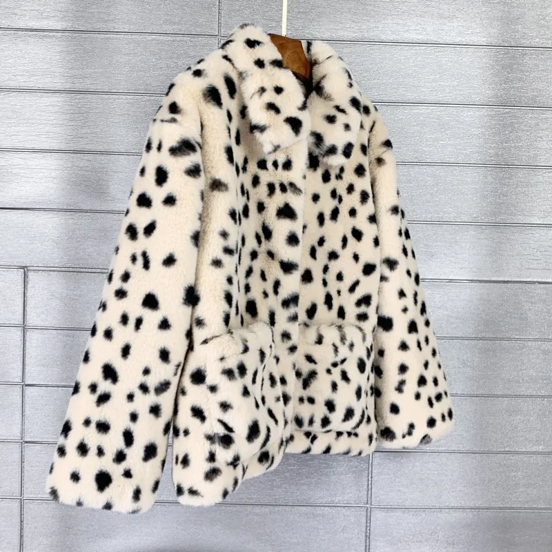 Short Coat Women Faux Fur Coats Jackets Leopard Print Thick Warm Y2k Streetwear Jacket Elegant Work Casual 2026 Autumn Winter
