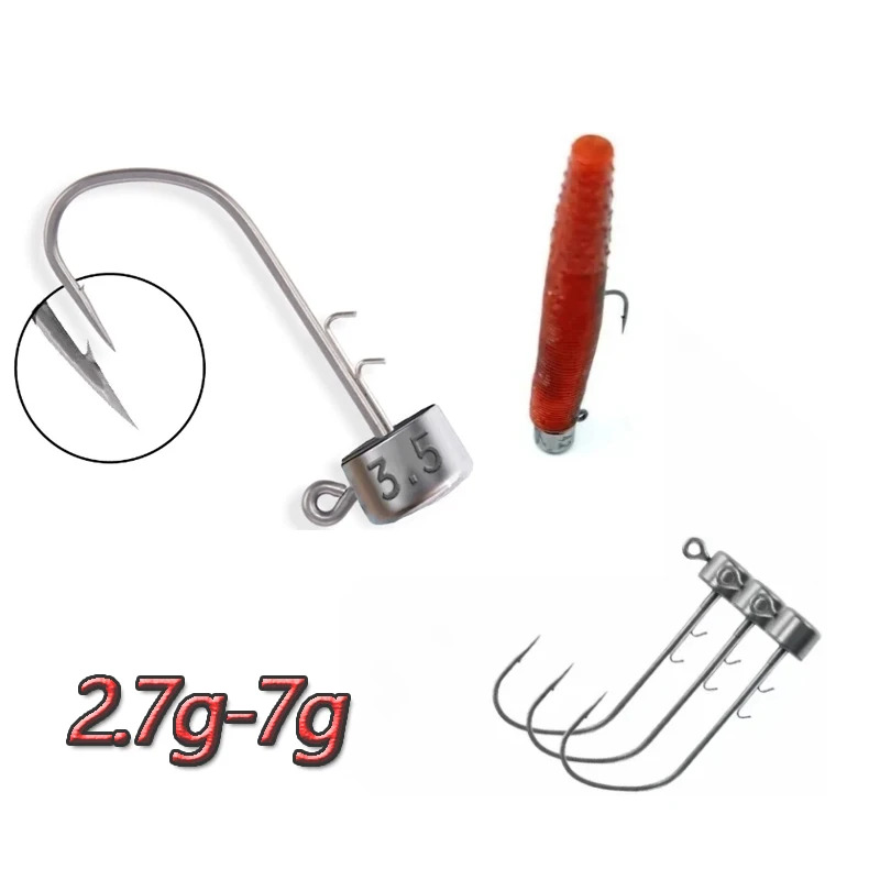 

5Pcs Tungsten Ned Rig Jig Heads Fishing Hooks 1.8g-5.5g for Soft Baits Fishing Hook Tackle ,Trout Stand Fishing Accessories