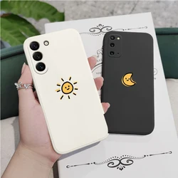 For S  23 Sun Moon Silicone Phone Case For Samsung Galaxy S21 S20 S22 S23 S10 Note 10 20 Plus Ultra S20 S21 Fe Soft Shell Cover