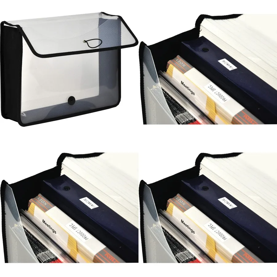 拡張可能なポリ財布、書類や手紙をクリアに見せる、9-1/2インチ x 12インチのサイズ、3インチのガセット付き、整理に最適