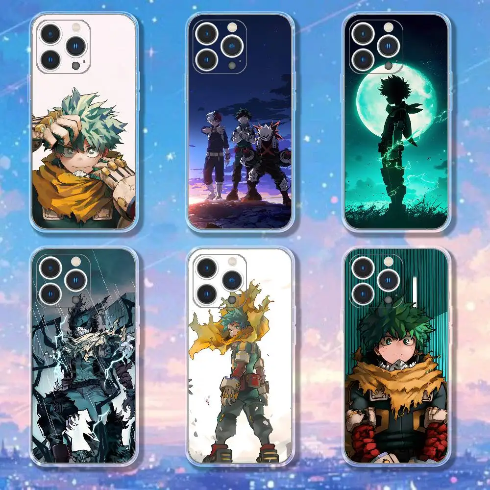 

My Hero Academia Deku Phone Case For iPhone 17,16,15,14,13,12,11 Pro,Max,Plus,X,XS,XR,SE4,E Mini Transparent Soft Cover