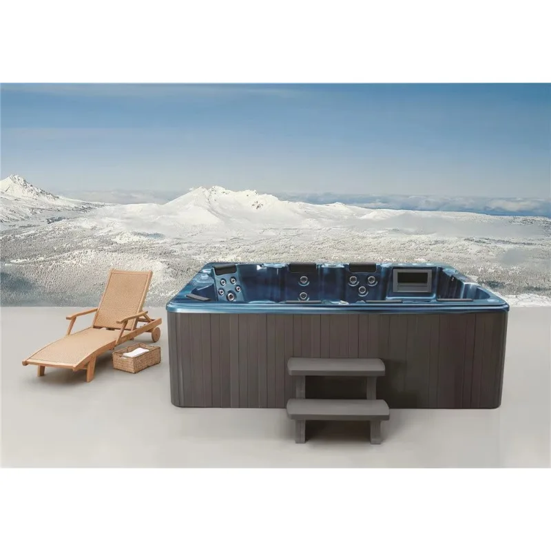 2026 Hot Sale FL Customized Smart Hot Tub - Bluetooth Music System & Cascading Waterfall, 6-Person Spa for Backyard