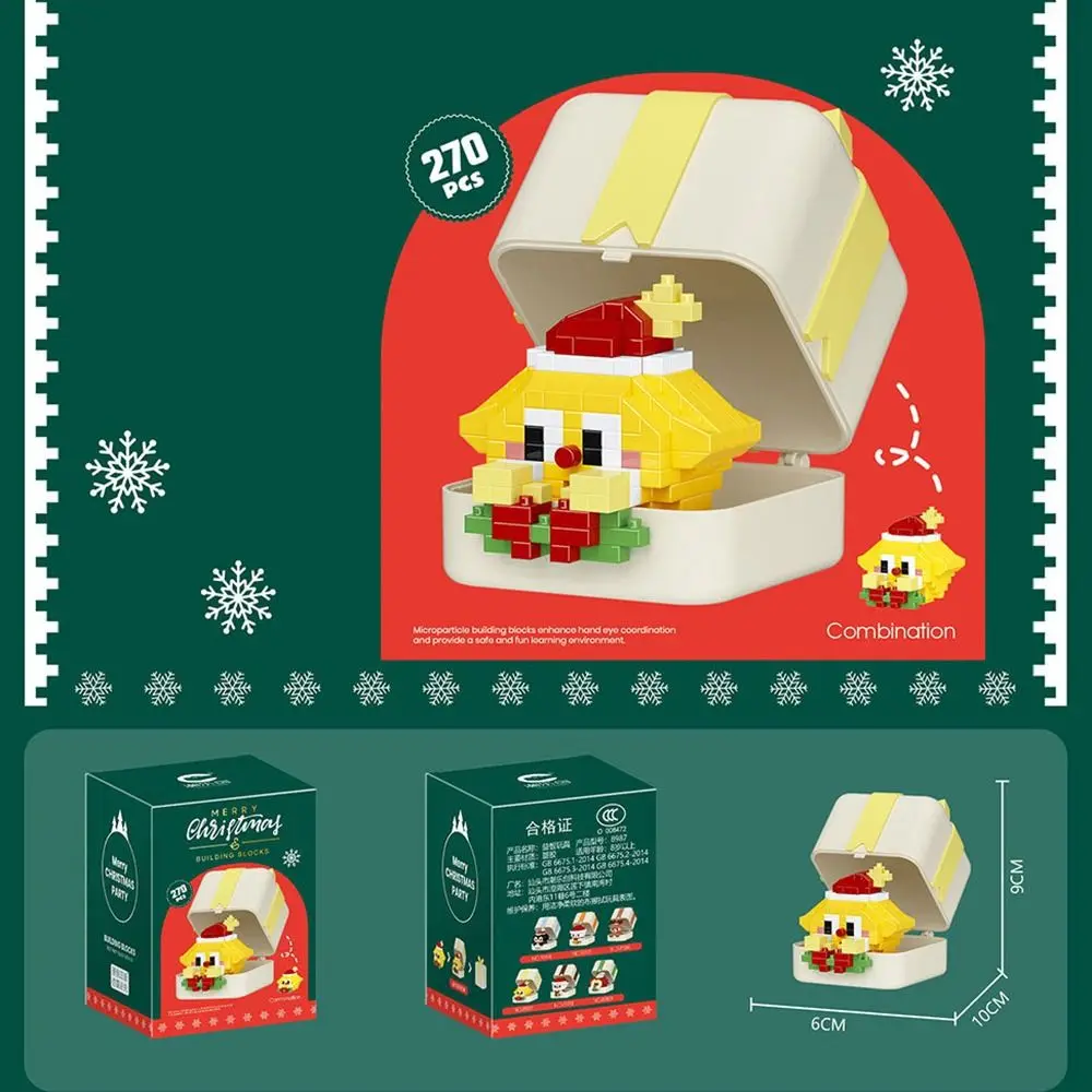 Interesantes bloques de construcción de Feliz Navidad, juguetes educativos, regalo para niños, modelo navideño, Mini adorno de dibujos animados