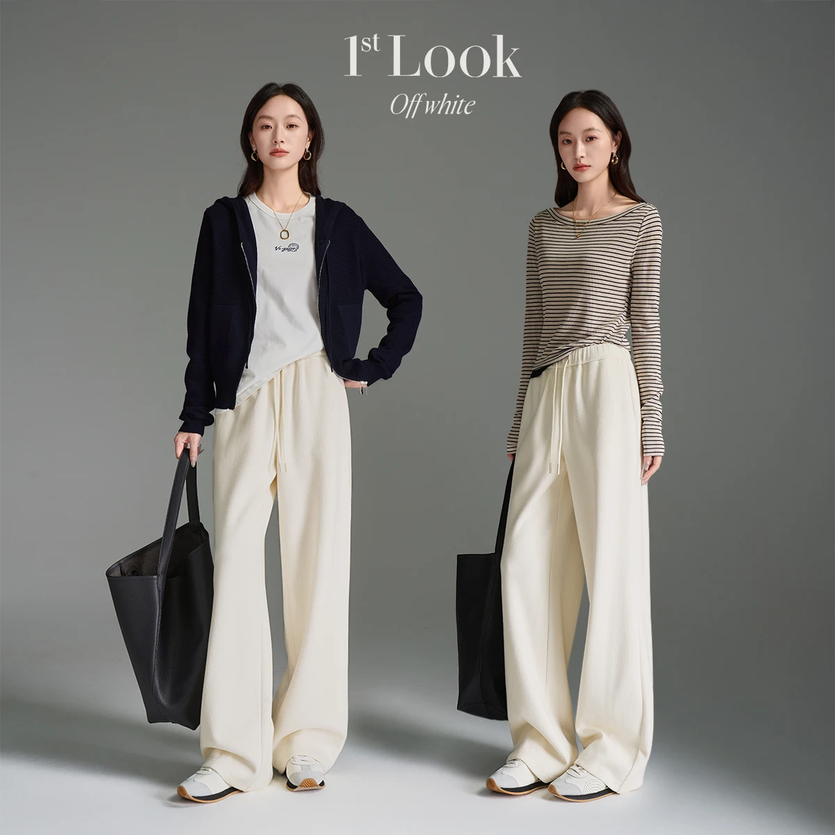 OLrain Women's Chenille Soft Straight Leg Pants Autumn 2025 Elastic Waist Relaxed Fit Comfortable Casual Trousers O57QK001289