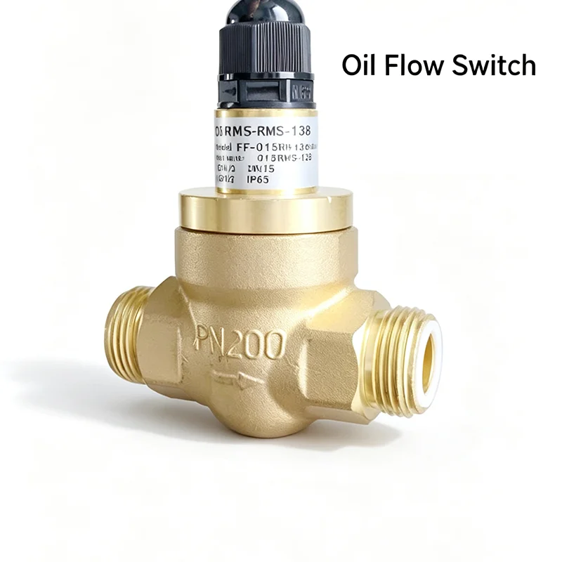 1. Piston Structure Oil Flow Switch G1/2 DN15, Lubrication Oil Monitoring Sensor for Screw Air Compressor, Fits 015RMS PF45