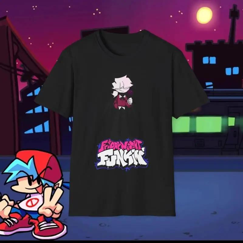 Friday Night Funkin Mid Fight Masses Blue Pink Characters Action Poses T-Shirt