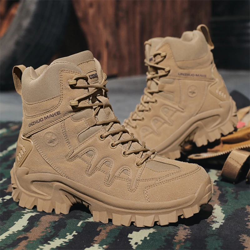 Men's High Top Tactical Military Boots Non-slip Durable Outdoor Hiking Field Combat Bootsrunning shoes, school supplie