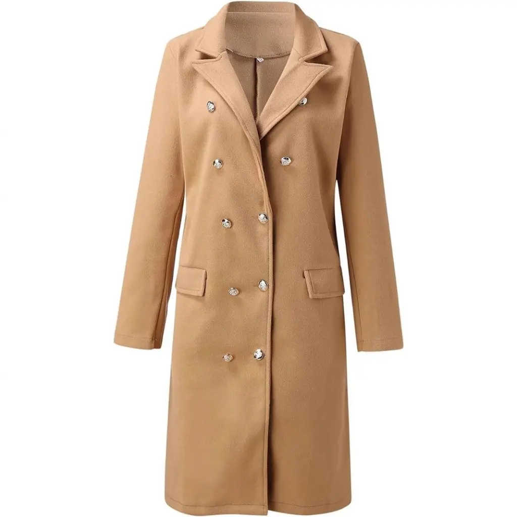 

Women's Elegant Double-Sided Thickened Long-Sleeved Coat European American Style Autumn Winter Commuting Wear