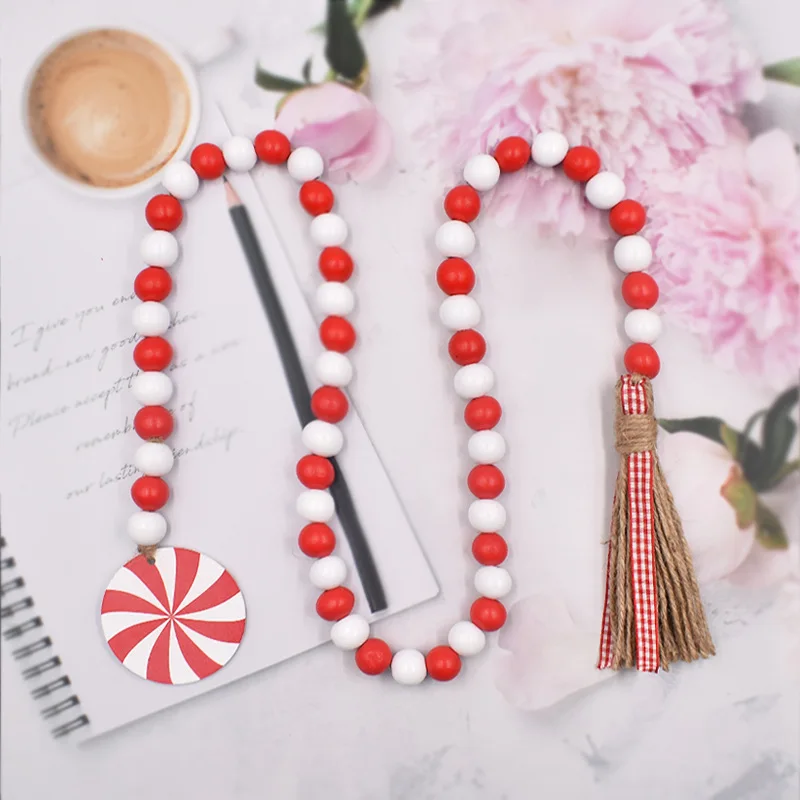 

1PC Pinwheel Candy Colour Twine Tassel Beading Colourful Wooden Beads String Home Wall Decoration Photography Pendant