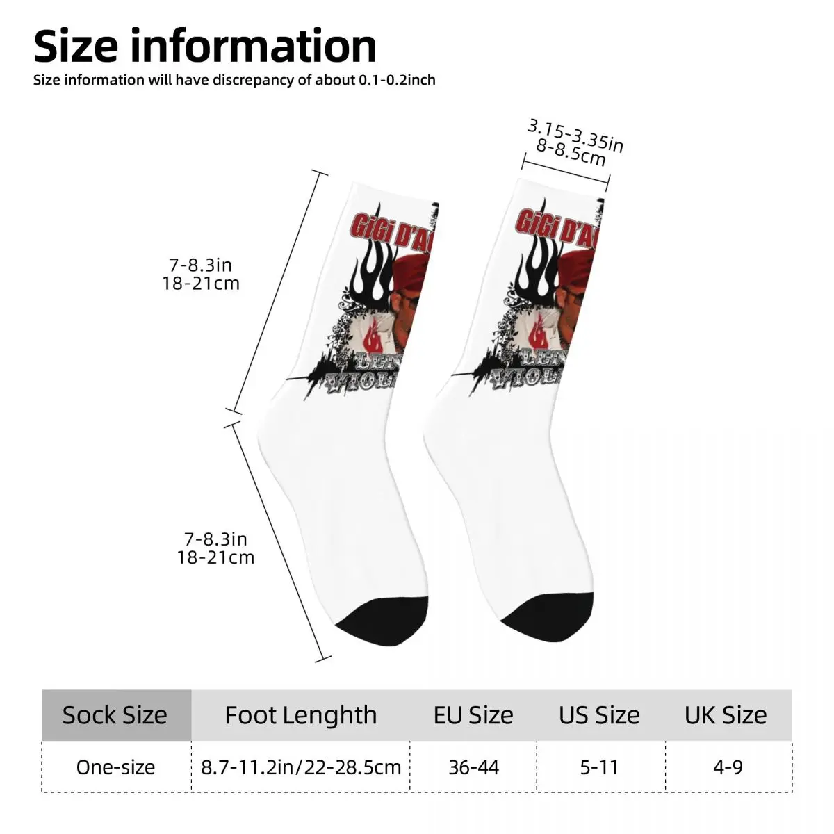 Vintage Gigi d'agostino Sänger Zeug Socken gemütlich 2024 Tour hochwertige lange Socken bequem für Frauen Geschenk idee