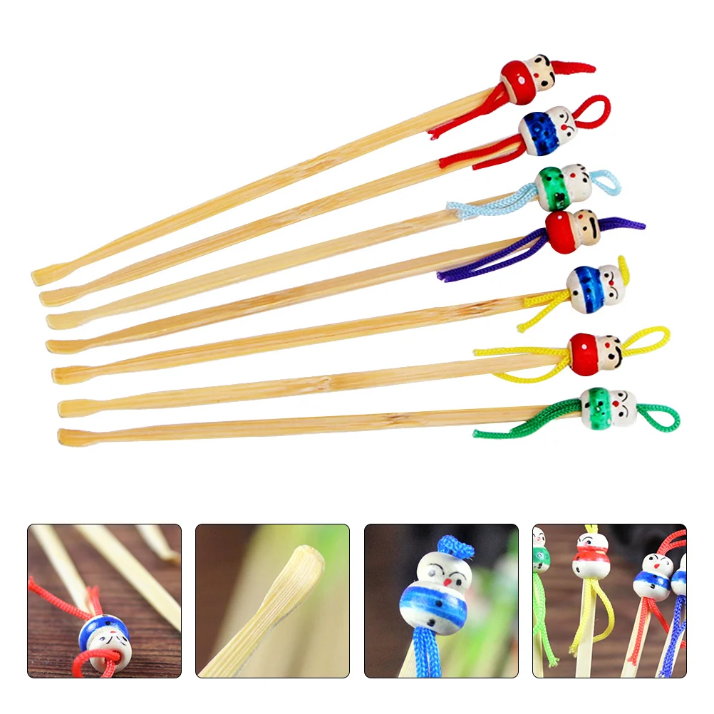 

12 шт., деревянный сборщик, мультяшный очиститель для удаления воска, легкий портативный очиститель для ключей, сумок, подвесные аксессуары для ушей, принадлежности для ушей