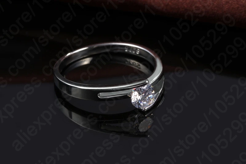 Newest Design 925 Sterling Silver Rings 3 Size Clear Crystal Ring For Wedding Woman Gift anillo plata 925 mujer