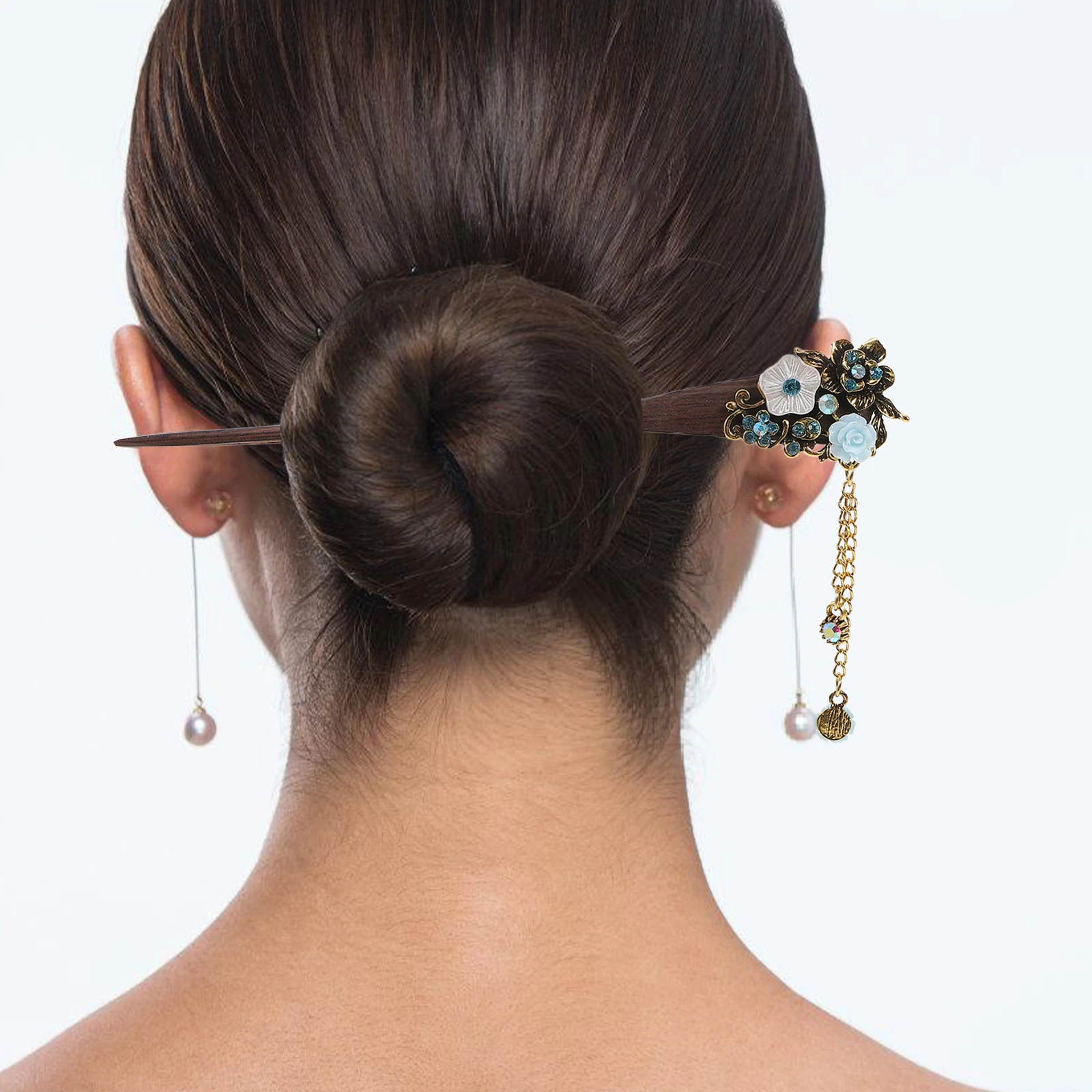 

Классическая заколка для волос с деревянной кисточкой, традиционная женская палочка для волос, элегантная, прочная, гладкая, легкая, для свадебной вечеринки